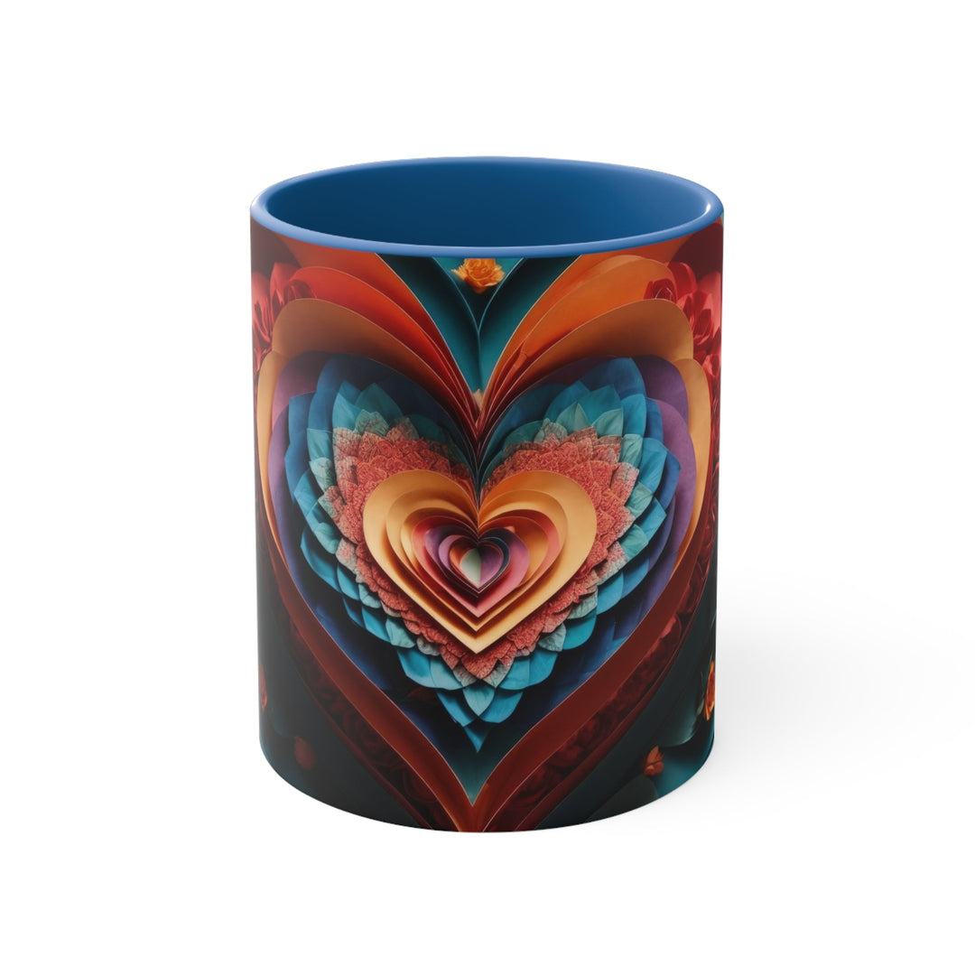 Blooming Heart Layers - Accent Coffee Mug - Mug - g(0D·IO) - Blue - 11oz -