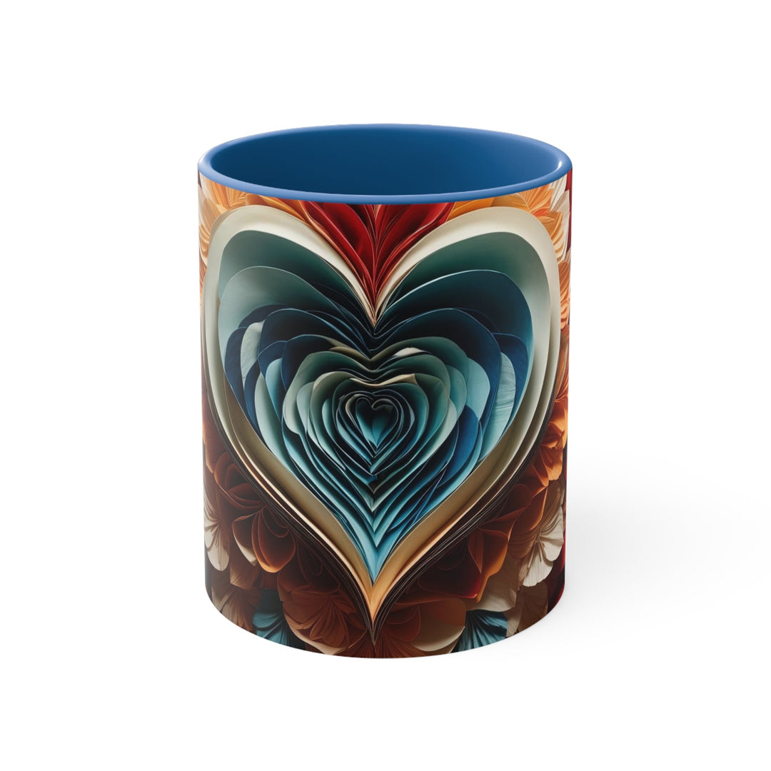 Blooming Heart Layers - Accent Coffee Mug - Mug - g(0D·IO) - Blue - 11oz -