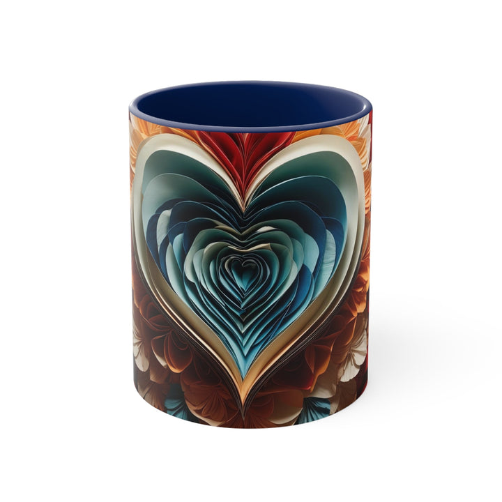 Blooming Heart Layers - Accent Coffee Mug - Mug - g(0D·IO) - Navy - 11oz -