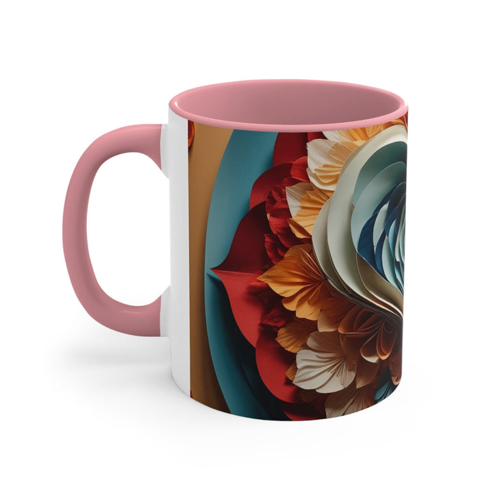 Blooming Heart Layers - Accent Coffee Mug - Mug - g(0D·IO) - Pink - 11oz -