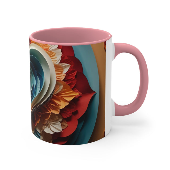 Blooming Heart Layers - Accent Coffee Mug - Mug - g(0D·IO) - Pink - 11oz -