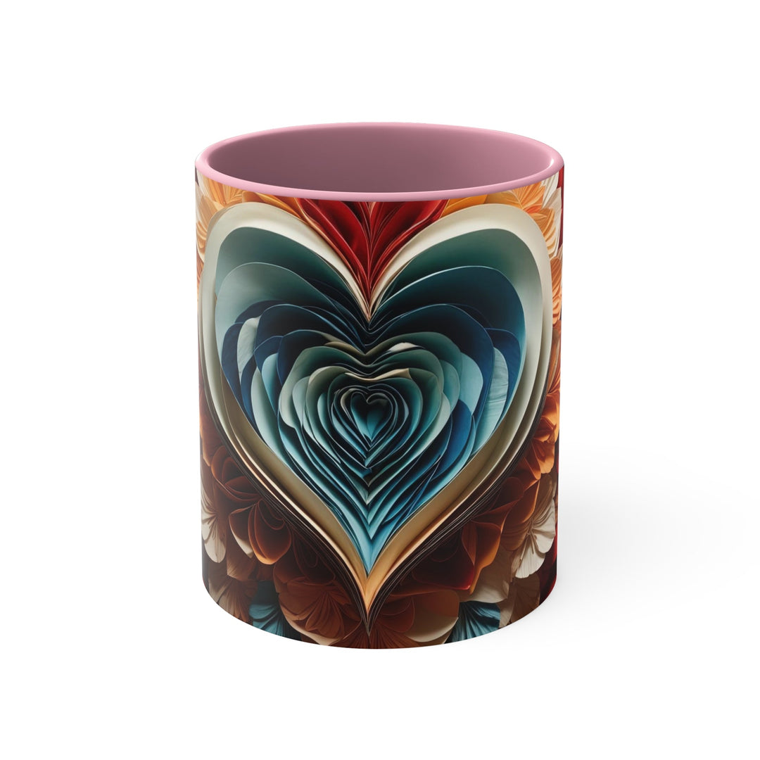 Blooming Heart Layers - Accent Coffee Mug - Mug - g(0D·IO) - Pink - 11oz -