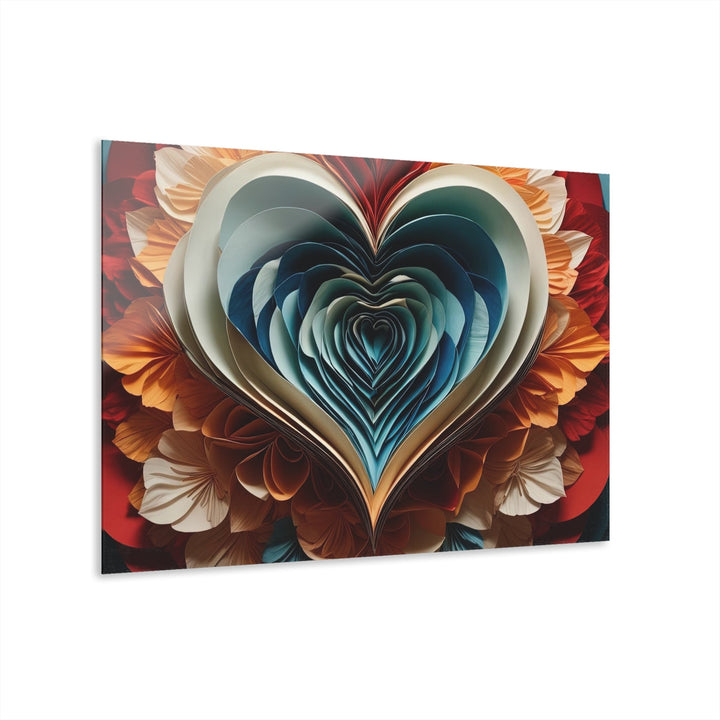 Blooming Heart Layers - Acrylic Prints (French Cleat Hanging) - Home Decor - g(0D·IO) - 36" x 24" (Horizontal) - 0.25'' -