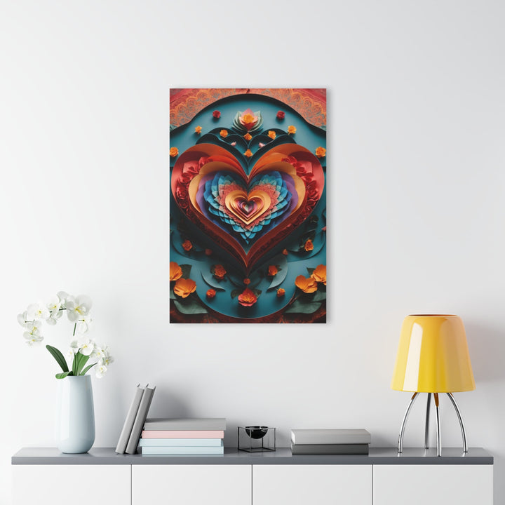 Blooming Heart Layers - Acrylic Prints (French Cleat Hanging) - Home Decor - g(0D·IO) - 24" x 36" (Vertical) - 0.25'' -