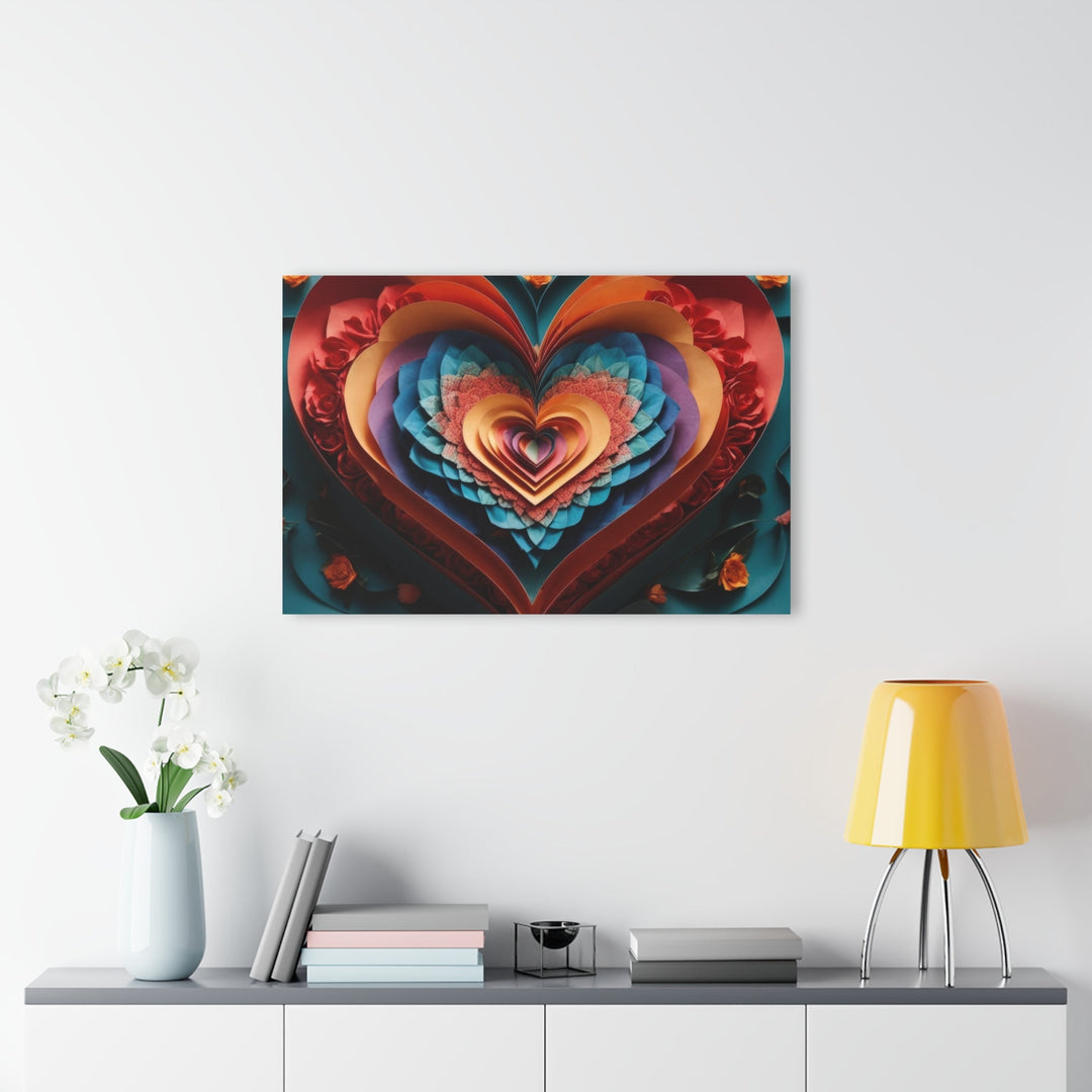 Blooming Heart Layers - Acrylic Prints (French Cleat Hanging) - Home Decor - g(0D·IO) - 24" x 36" (Vertical) - 0.25'' -