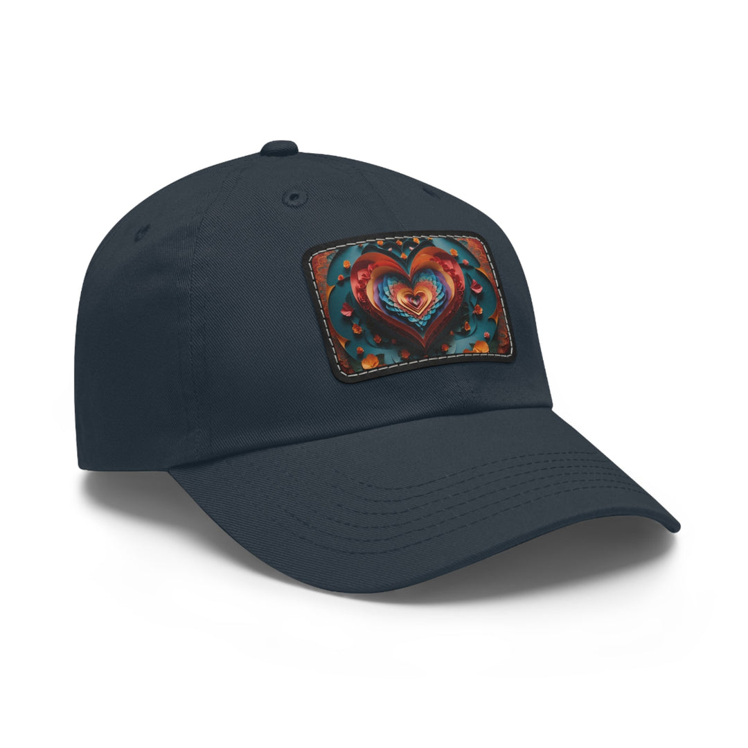 Blooming Heart Layers - Dad Hat - Hats - g(0D·IO) - White / Black patch - Rectangle - One size