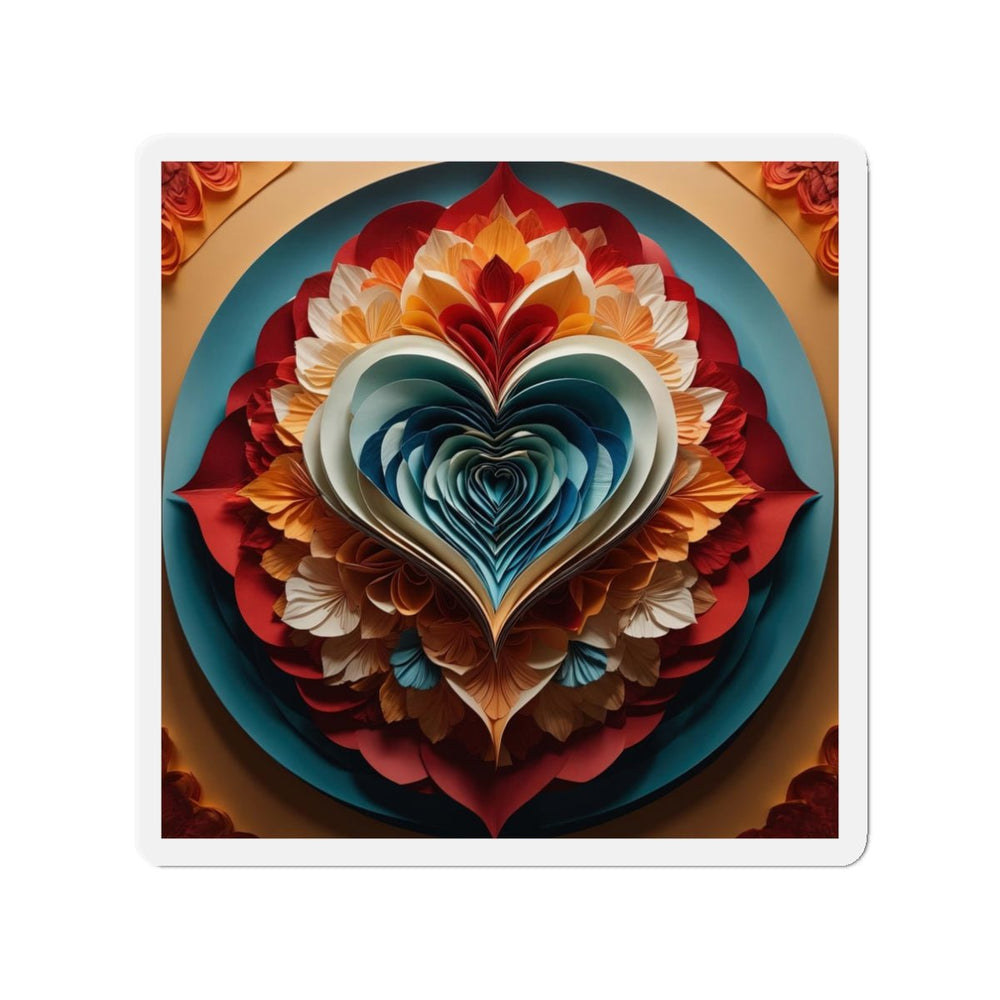 Blooming Heart Layers - Die-cut Magnet - Home Decor - g(0D·IO) - 3" x 3" - Die-Cut - 1 pc