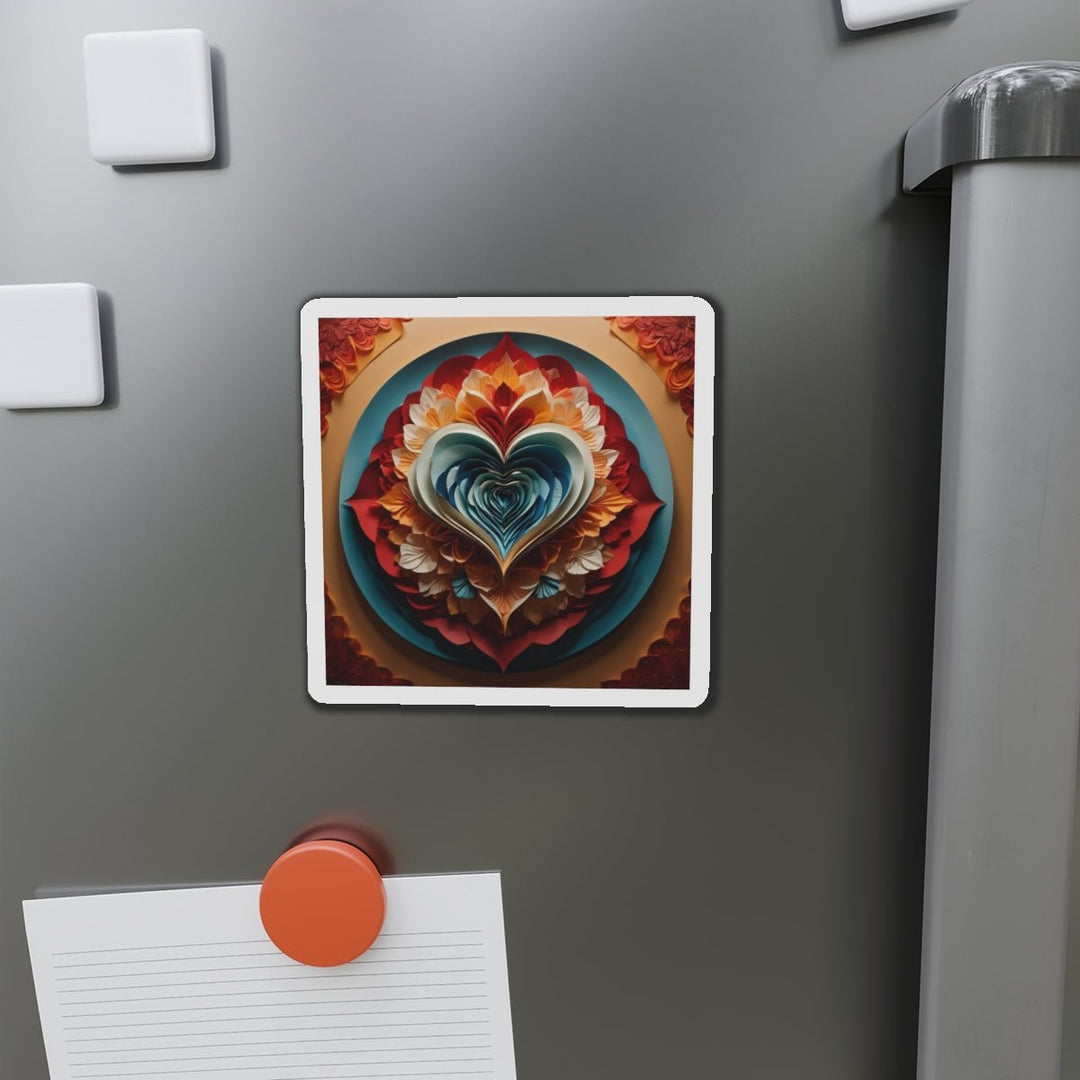 Blooming Heart Layers - Die-cut Magnet - Home Decor - g(0D·IO) - 6 × 6" - Die-Cut - 1 pc