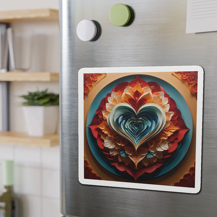 Blooming Heart Layers - Die-cut Magnet - Home Decor - g(0D·IO) - 6 × 6" - Die-Cut - 1 pc