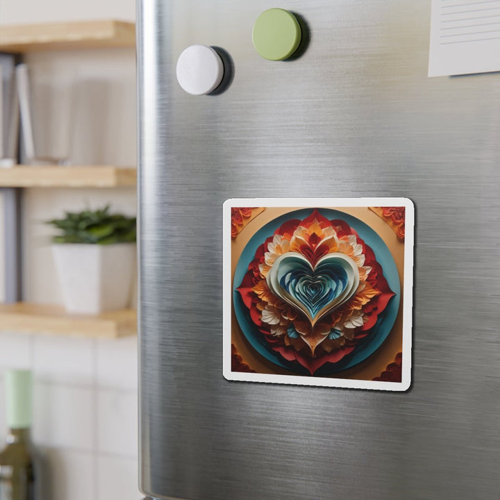 Blooming Heart Layers - Die-cut Magnet - Home Decor - g(0D·IO) - 6 × 6" - Die-Cut - 1 pc