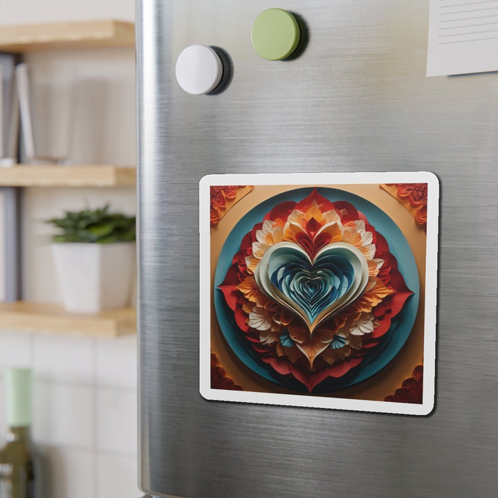 Blooming Heart Layers - Die-cut Magnet - Home Decor - g(0D·IO) - 6 × 6" - Die-Cut - 1 pc