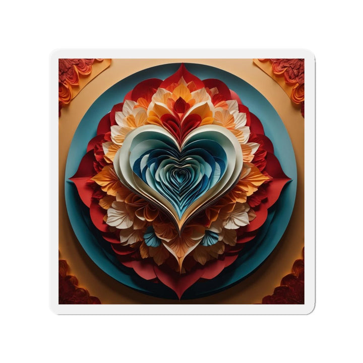 Blooming Heart Layers - Die-cut Magnet - Home Decor - g(0D·IO) - 6 × 6" - Die-Cut - 1 pc