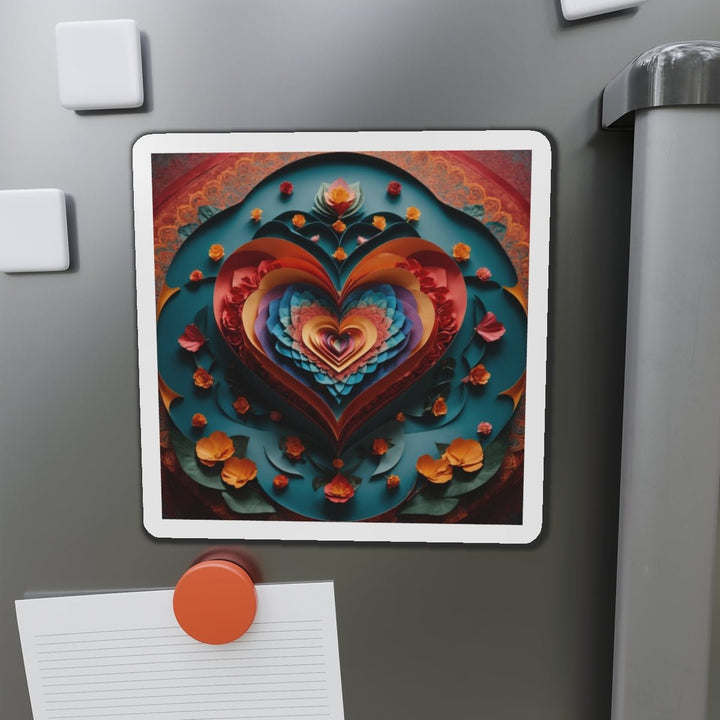Blooming Heart Layers - Die-cut Magnet - Home Decor - g(0D·IO) - 6 × 6" - Die-Cut - 1 pc