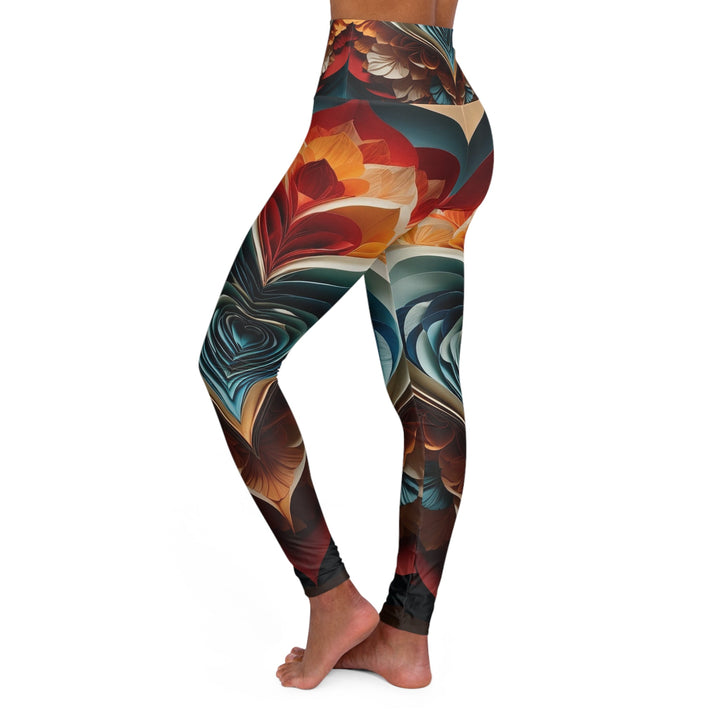 Blooming Heart Layers - High Waisted AOP Yoga Leggings - All Over Prints - g(0D·IO) - XS - -