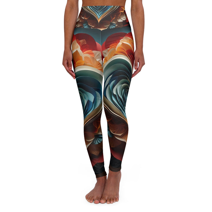 Blooming Heart Layers - High Waisted AOP Yoga Leggings - All Over Prints - g(0D·IO) - XS - -