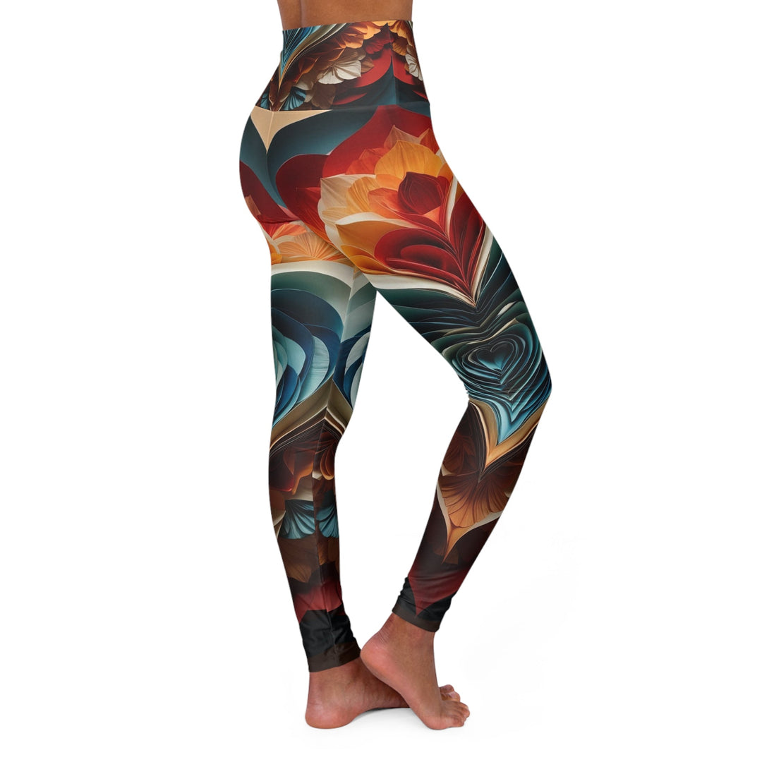 Blooming Heart Layers - High Waisted AOP Yoga Leggings - All Over Prints - g(0D·IO) - XS - -