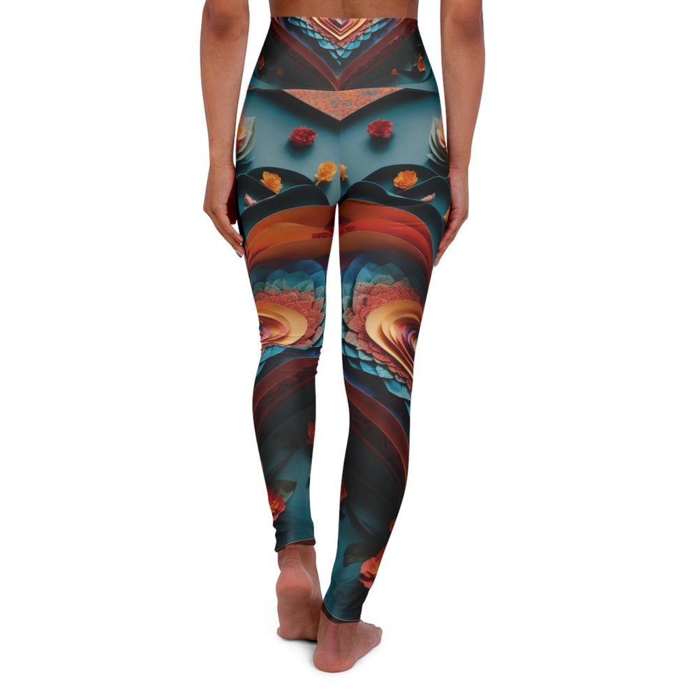 Blooming Heart Layers - High Waisted AOP Yoga Leggings - All Over Prints - g(0D·IO) - XS - -