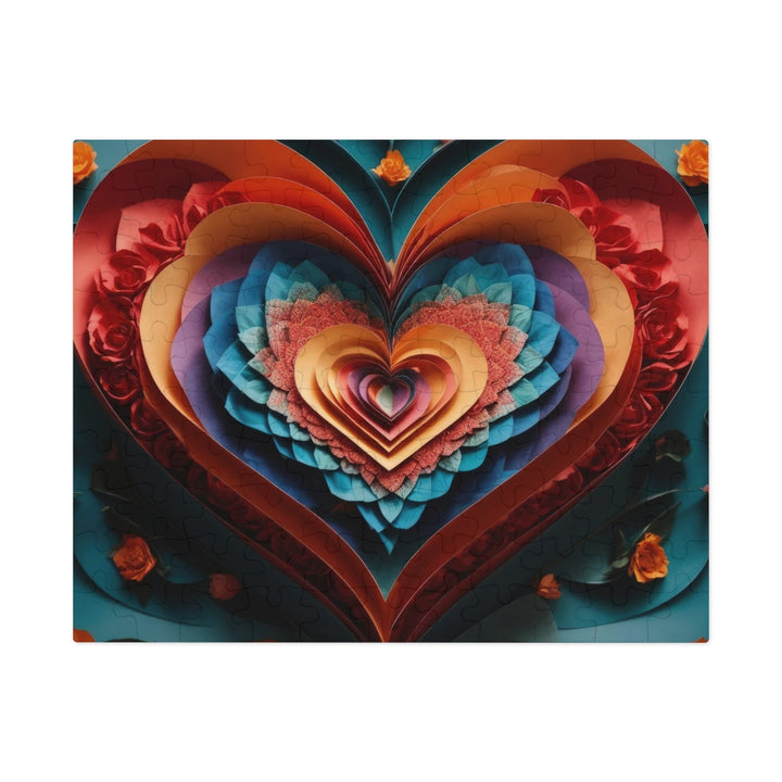 Blooming Heart Layers - Jigsaw Puzzle (100, 252, 500, 1000 pieces) - Puzzle - g(0D·IO) - 9.6" × 8" (110 pcs) - -