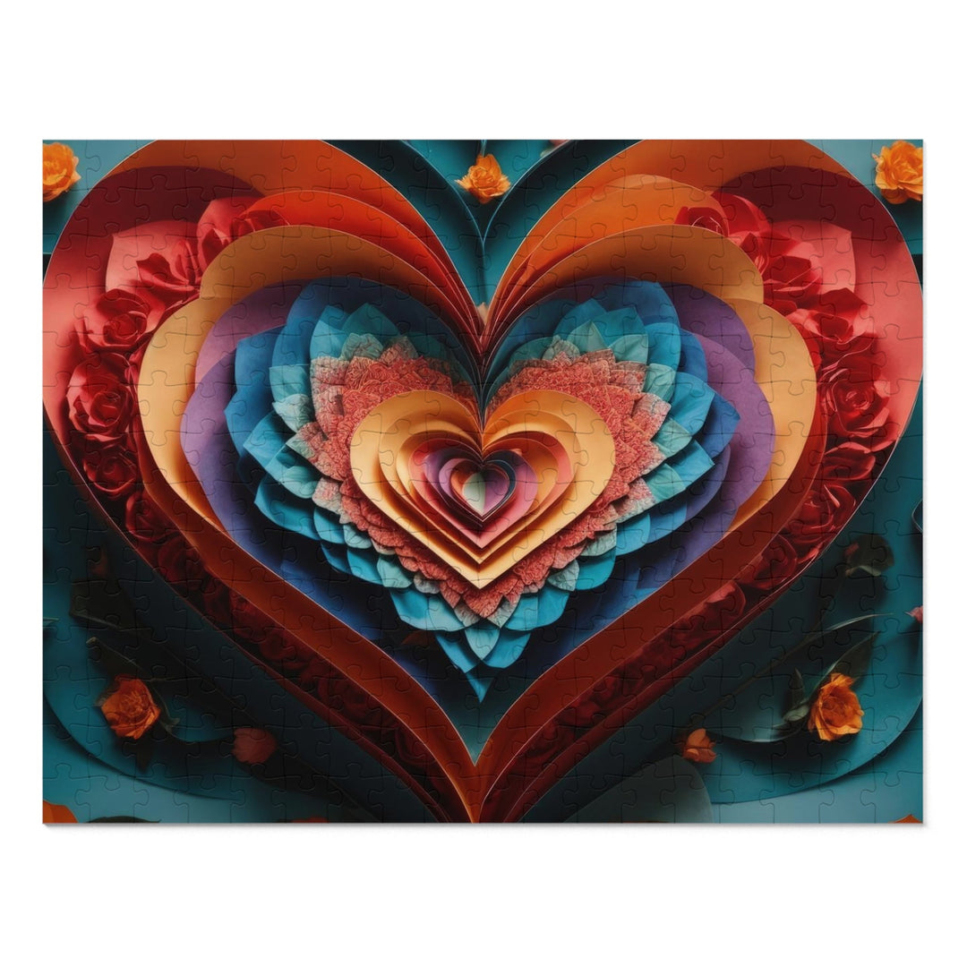 Blooming Heart Layers - Jigsaw Puzzle (100, 252, 500, 1000 pieces) - Puzzle - g(0D·IO) - 14" × 11" (252 pcs) - -