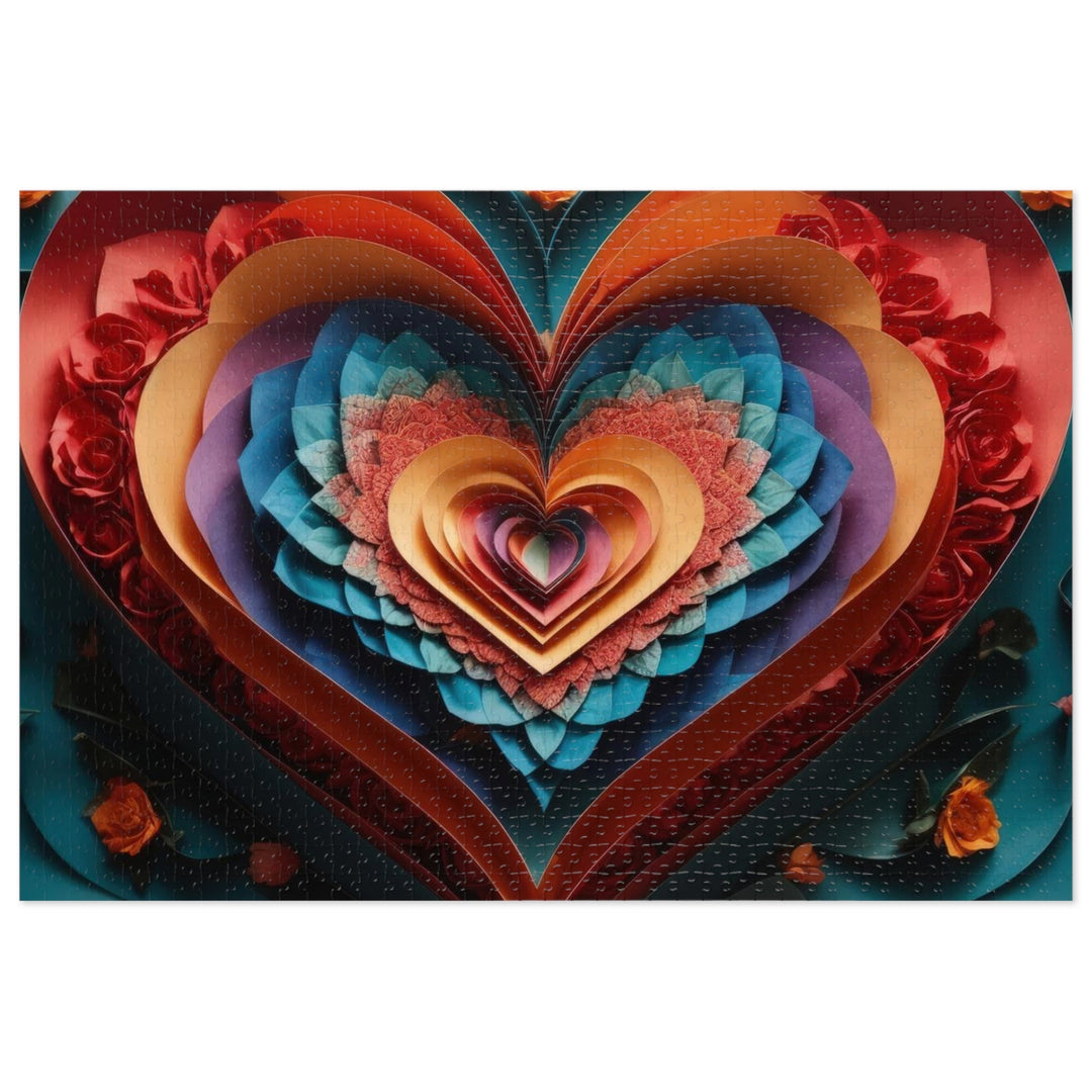 Blooming Heart Layers - Jigsaw Puzzle (100, 252, 500, 1000 pieces) - Puzzle - g(0D·IO) - 29.25" × 19.75" (1000 pcs) - -