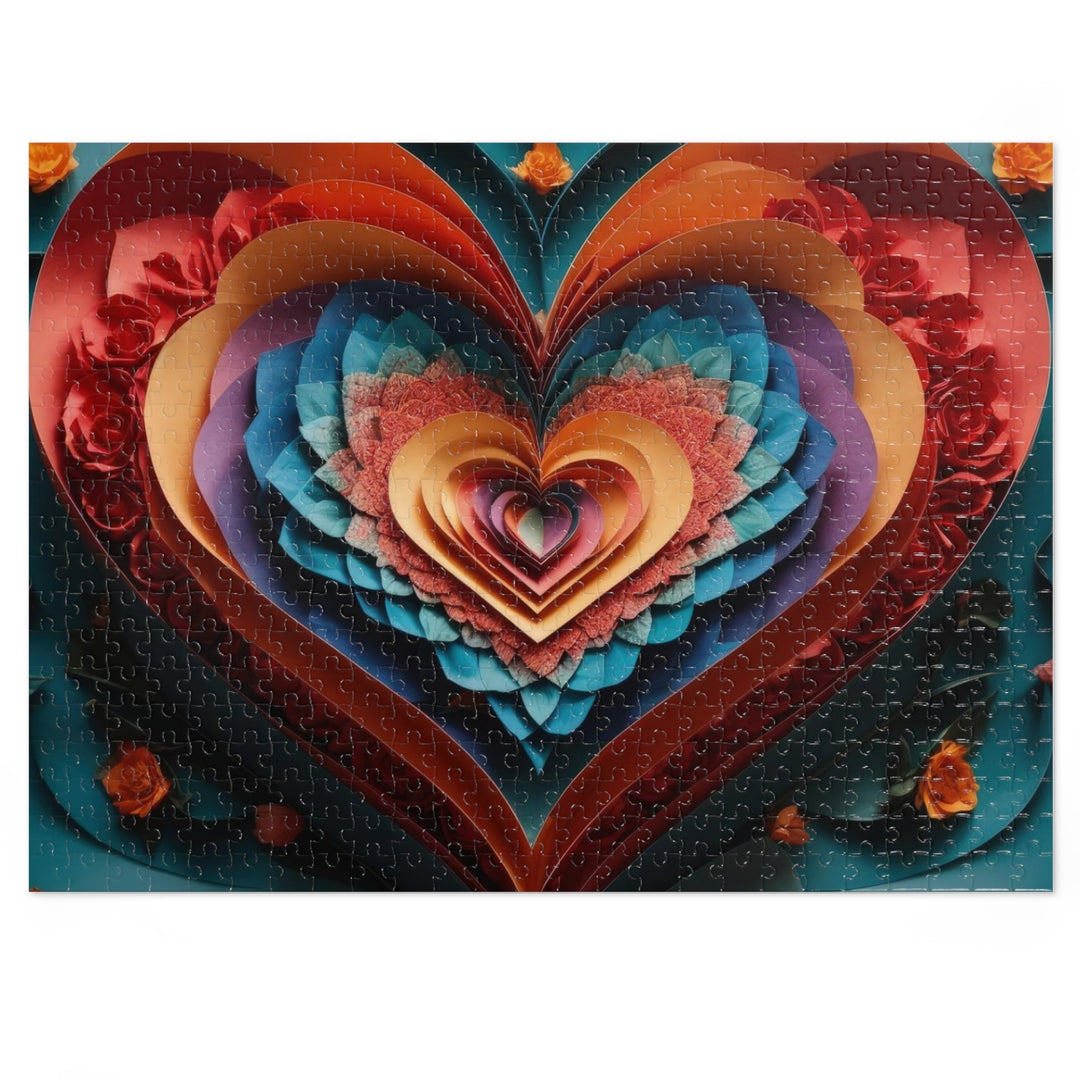 Blooming Heart Layers - Jigsaw Puzzle (100, 252, 500, 1000 pieces) - Puzzle - g(0D·IO) - 20.5" × 15" (500 pcs) - -