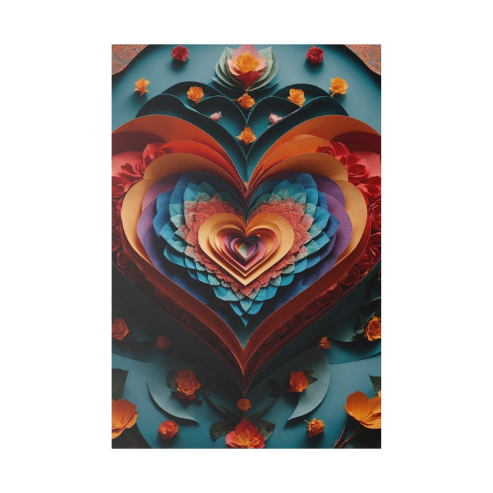 Blooming Heart Layers - Matte Canvas - Canvas - g(0D·IO) - 32″ x 48″ (Vertical) - 0.75'' -