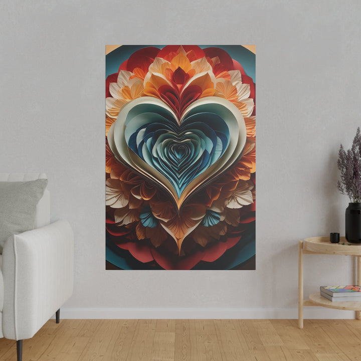 Blooming Heart Layers - Matte Canvas - Canvas - g(0D·IO) - 32" x 32" (Square) - 0.75'' -