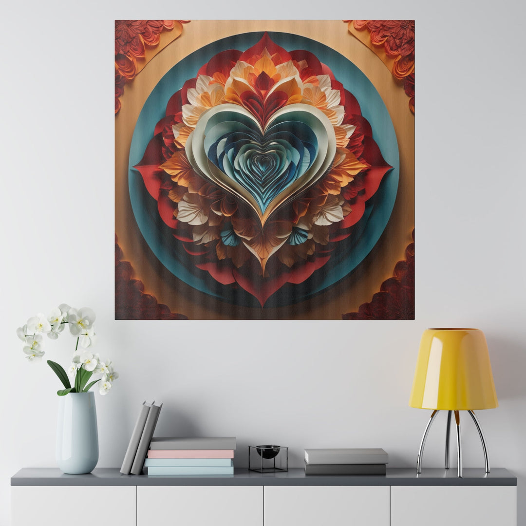 Blooming Heart Layers - Matte Canvas - Canvas - g(0D·IO) - 32" x 32" (Square) - 0.75'' -