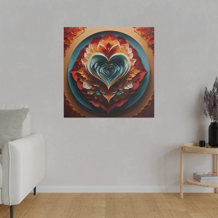 Blooming Heart Layers - Matte Canvas - Canvas - g(0D·IO) - 32" x 32" (Square) - 0.75'' -