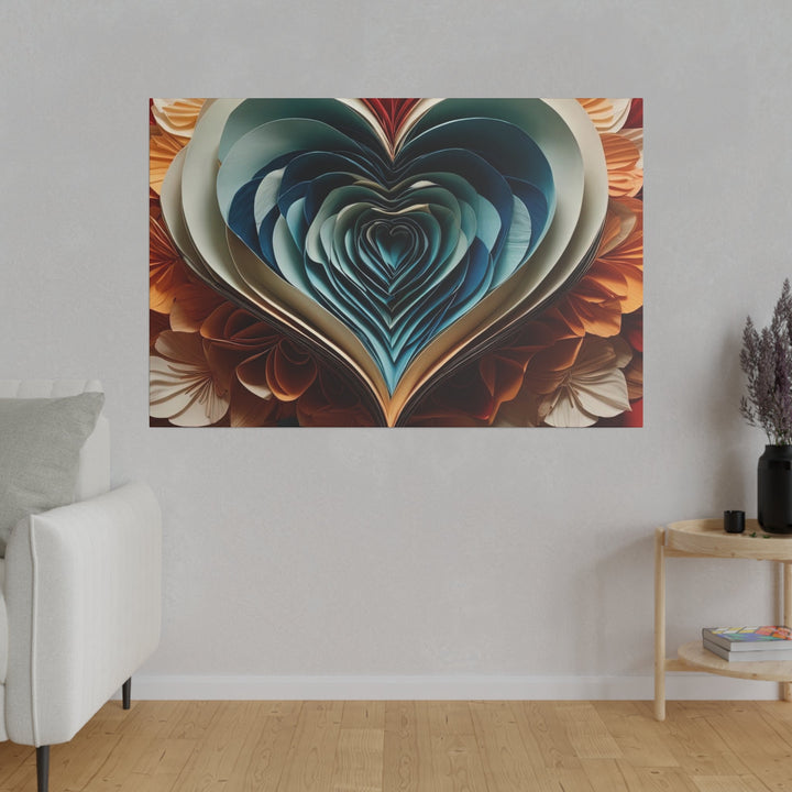 Blooming Heart Layers - Matte Canvas - Canvas - g(0D·IO) - 32" x 32" (Square) - 0.75'' -