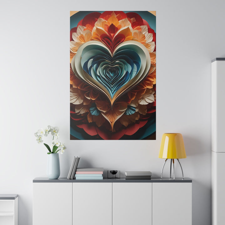 Blooming Heart Layers - Matte Canvas - Canvas - g(0D·IO) - 32" x 32" (Square) - 0.75'' -