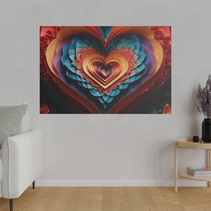 Blooming Heart Layers - Matte Canvas - Canvas - g(0D·IO) - 32" x 32" (Square) - 0.75'' -