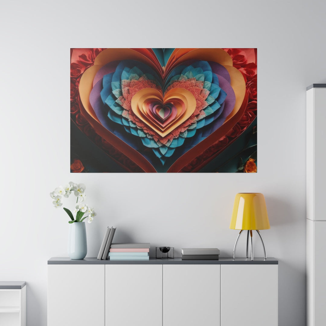 Blooming Heart Layers - Matte Canvas - Canvas - g(0D·IO) - 32" x 32" (Square) - 0.75'' -