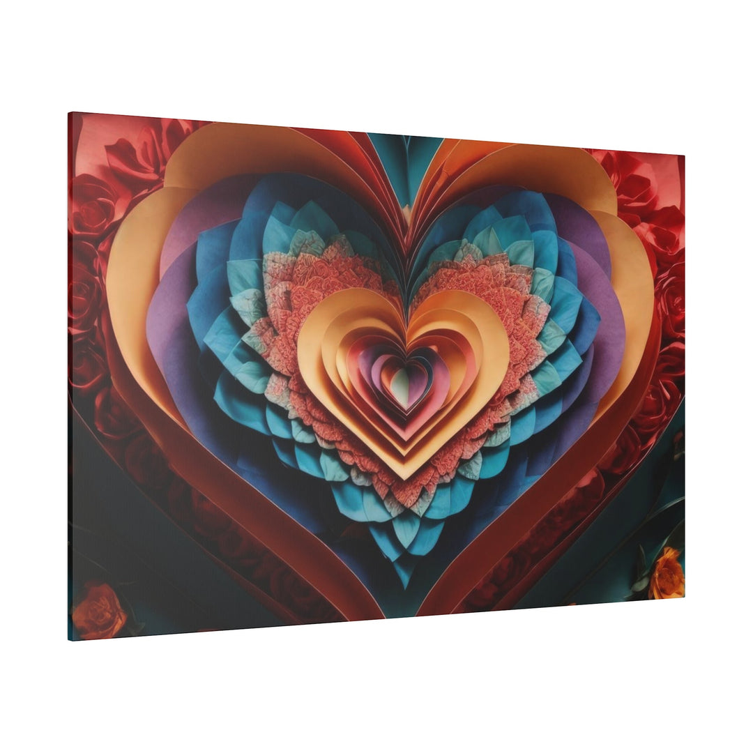 Blooming Heart Layers - Matte Canvas - Canvas - g(0D·IO) - 32" x 32" (Square) - 0.75'' -