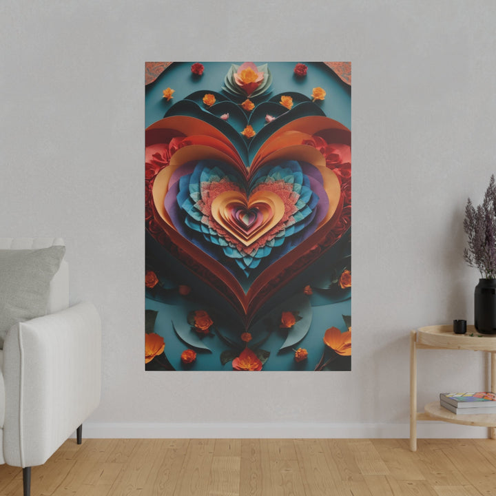 Blooming Heart Layers - Matte Canvas - Canvas - g(0D·IO) - 32" x 32" (Square) - 0.75'' -