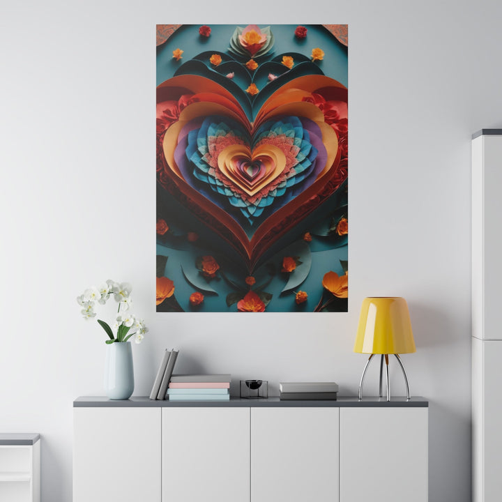 Blooming Heart Layers - Matte Canvas - Canvas - g(0D·IO) - 32" x 32" (Square) - 0.75'' -