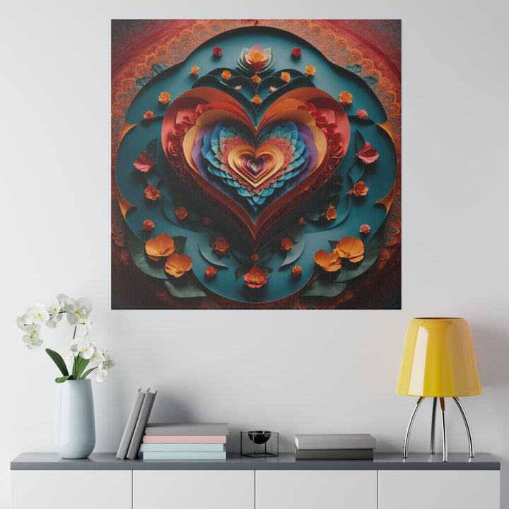 Blooming Heart Layers - Matte Canvas - Canvas - g(0D·IO) - 32" x 32" (Square) - 0.75'' -