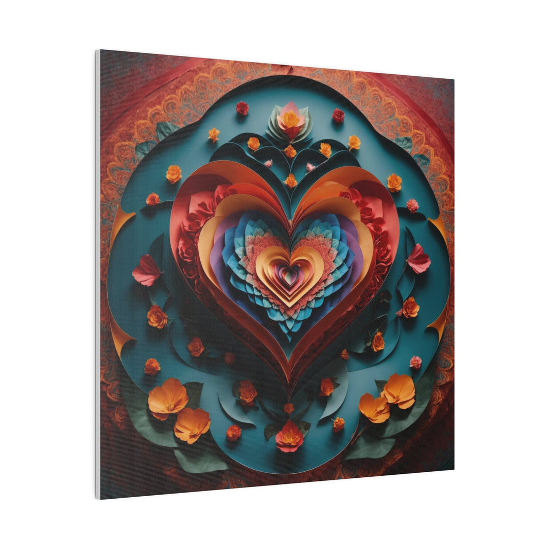 Blooming Heart Layers - Matte Canvas - Canvas - g(0D·IO) - 32" x 32" (Square) - 0.75'' -