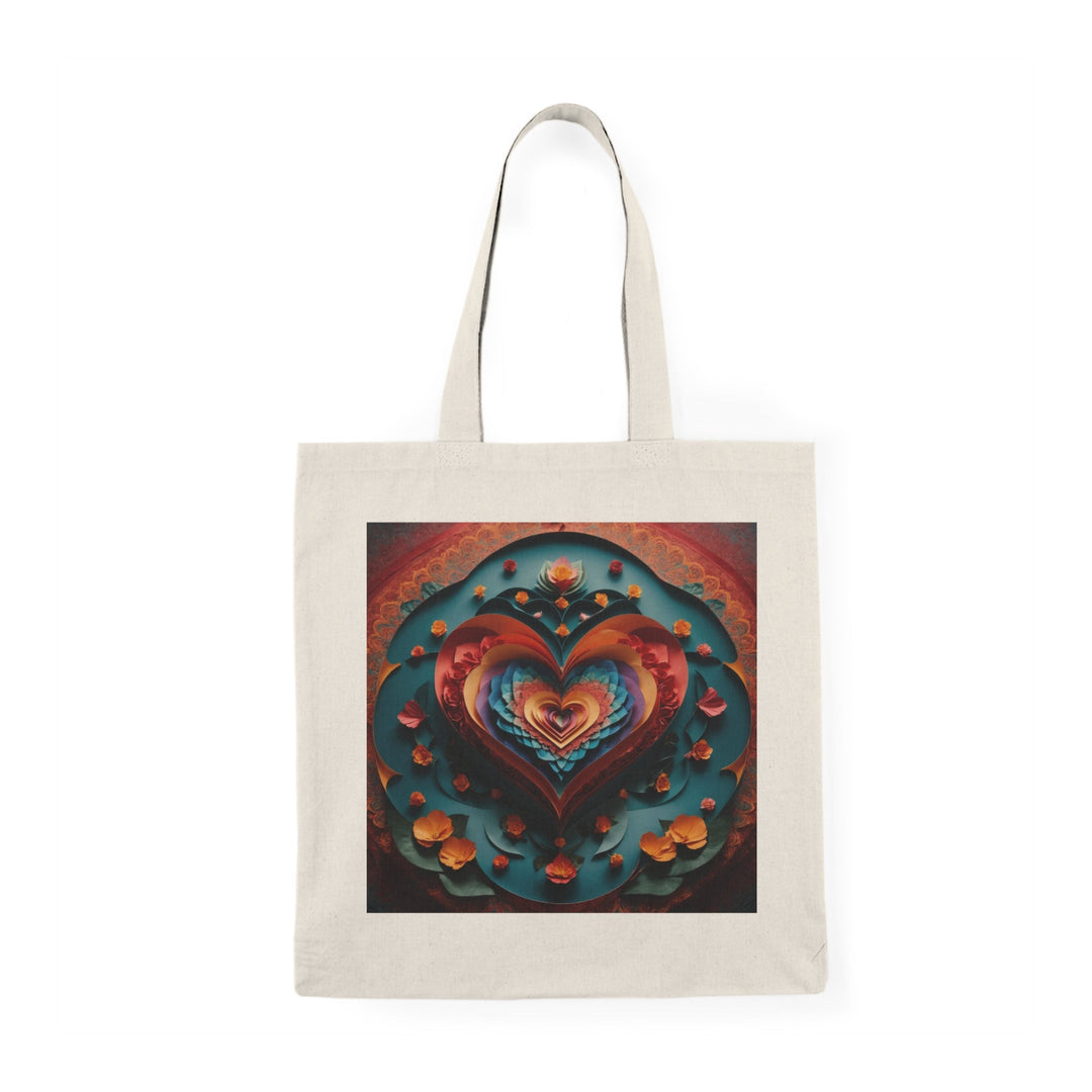 Blooming Heart Layers - Natural Tote Bag - Bags - g(0D·IO) - 15" x 16" - Natural -