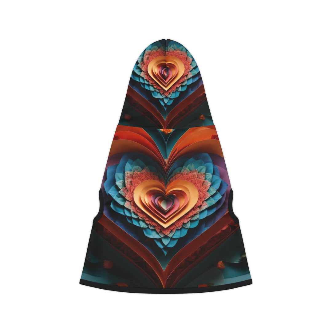 Blooming Heart Layers - Pet Hoodie - Pets - g(0D·IO) - XXS - Black Rib -