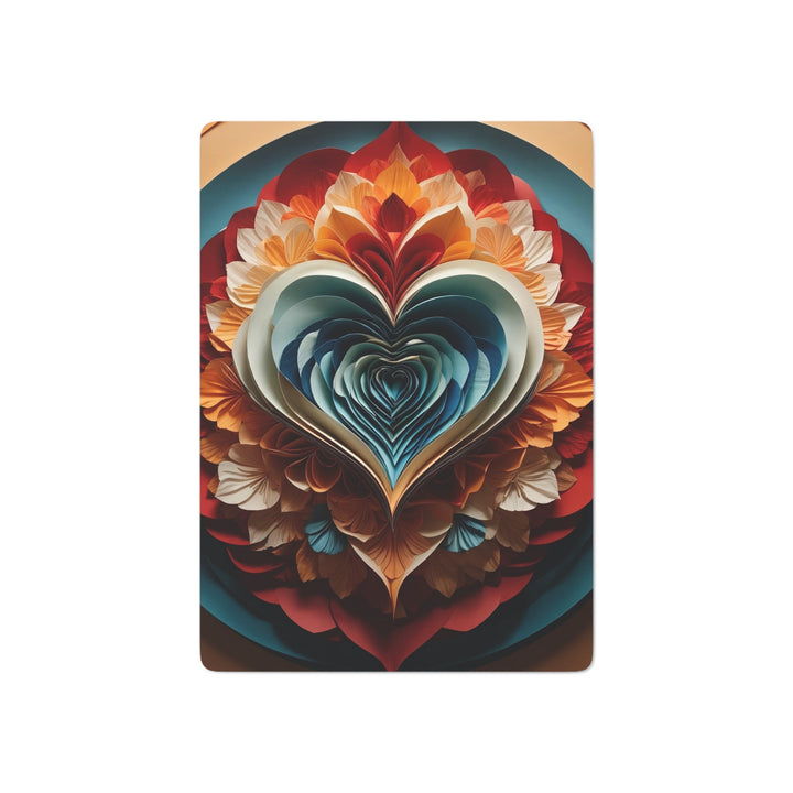 Blooming Heart Layers - Poker Cards - Paper products - g(0D·IO) - 2.47" x 3.47" - White - Semi Glossy