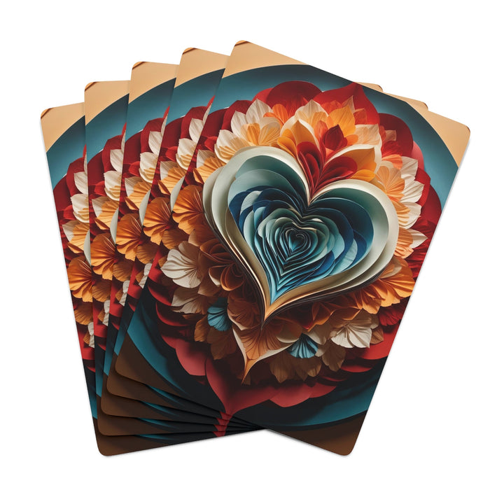 Blooming Heart Layers - Poker Cards - Paper products - g(0D·IO) - 2.47" x 3.47" - White - Semi Glossy