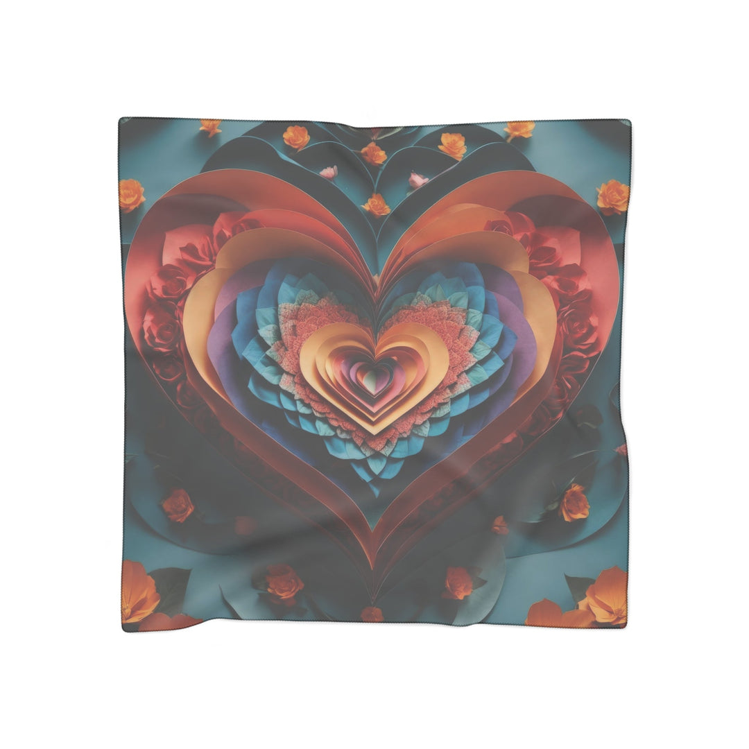 Blooming Heart Layers - Poly Scarf - Accessories - g(0D·IO) - Poly chiffon - 50" × 50" -