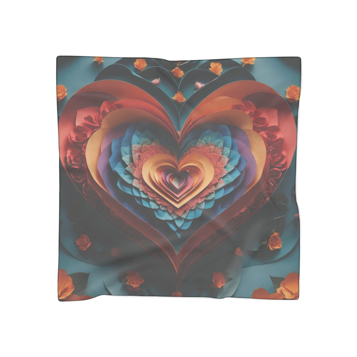 Blooming Heart Layers - Poly Scarf - Accessories - g(0D·IO) - Poly chiffon - 25" × 25" -