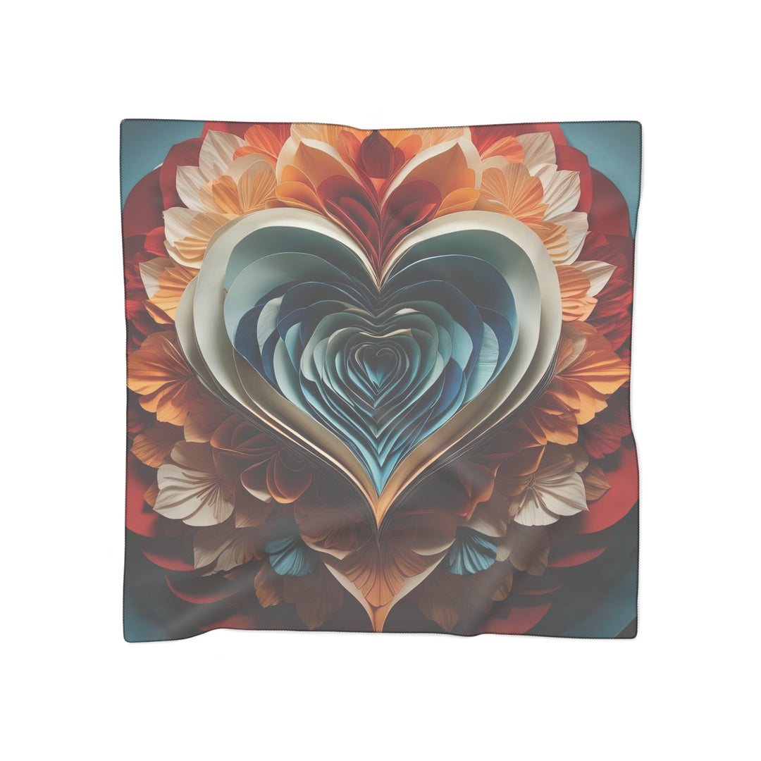 Blooming Heart Layers - Poly Scarf - Accessories - g(0D·IO) - Poly chiffon - 50" × 50" -