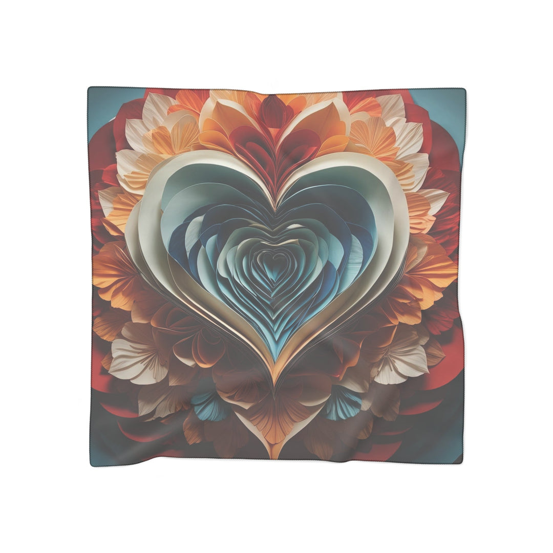 Blooming Heart Layers - Poly Scarf - Accessories - g(0D·IO) - Poly chiffon - 25" × 25" -