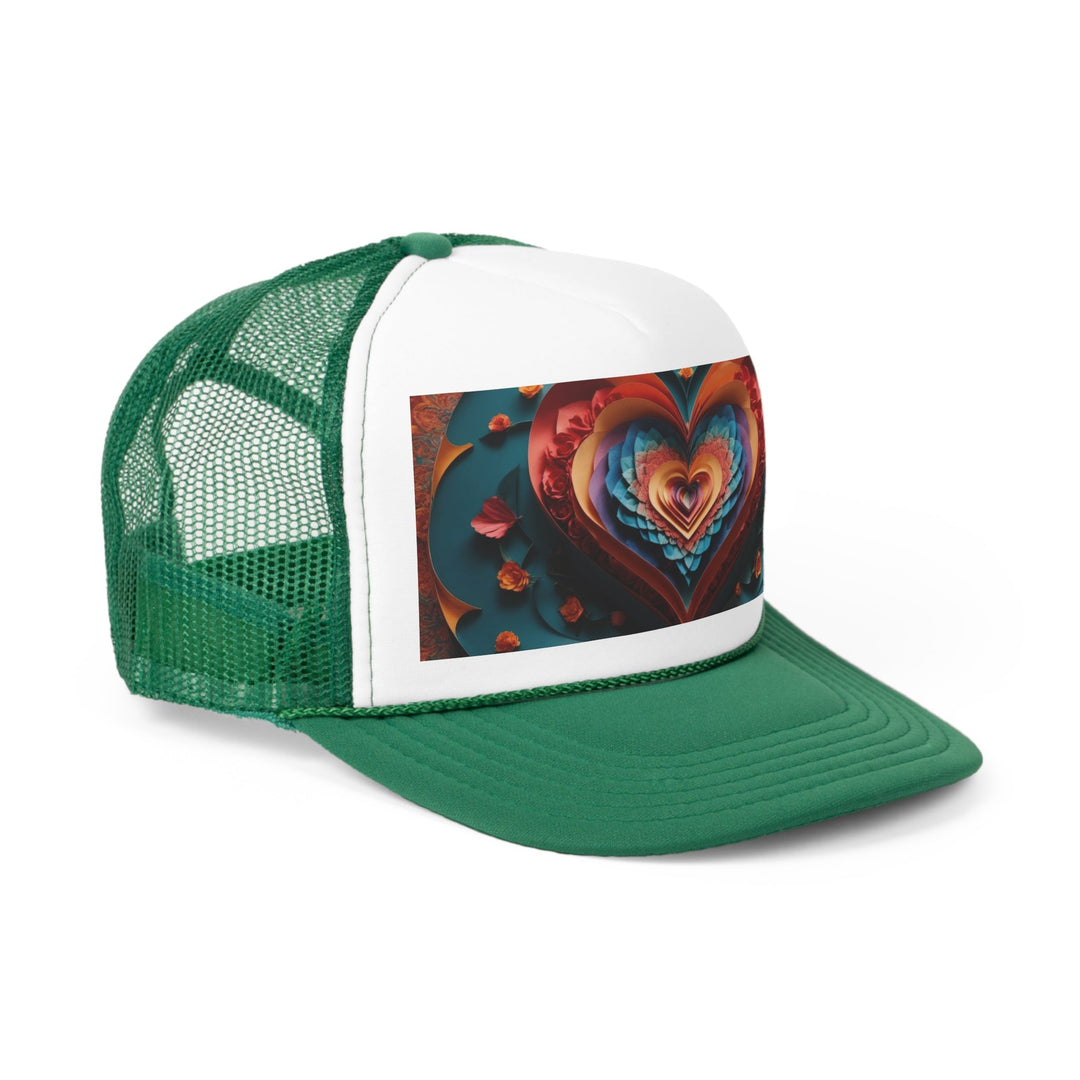 Blooming Heart Layers - Trucker Hat - Hats - g(0D·IO) - Pink - One size -