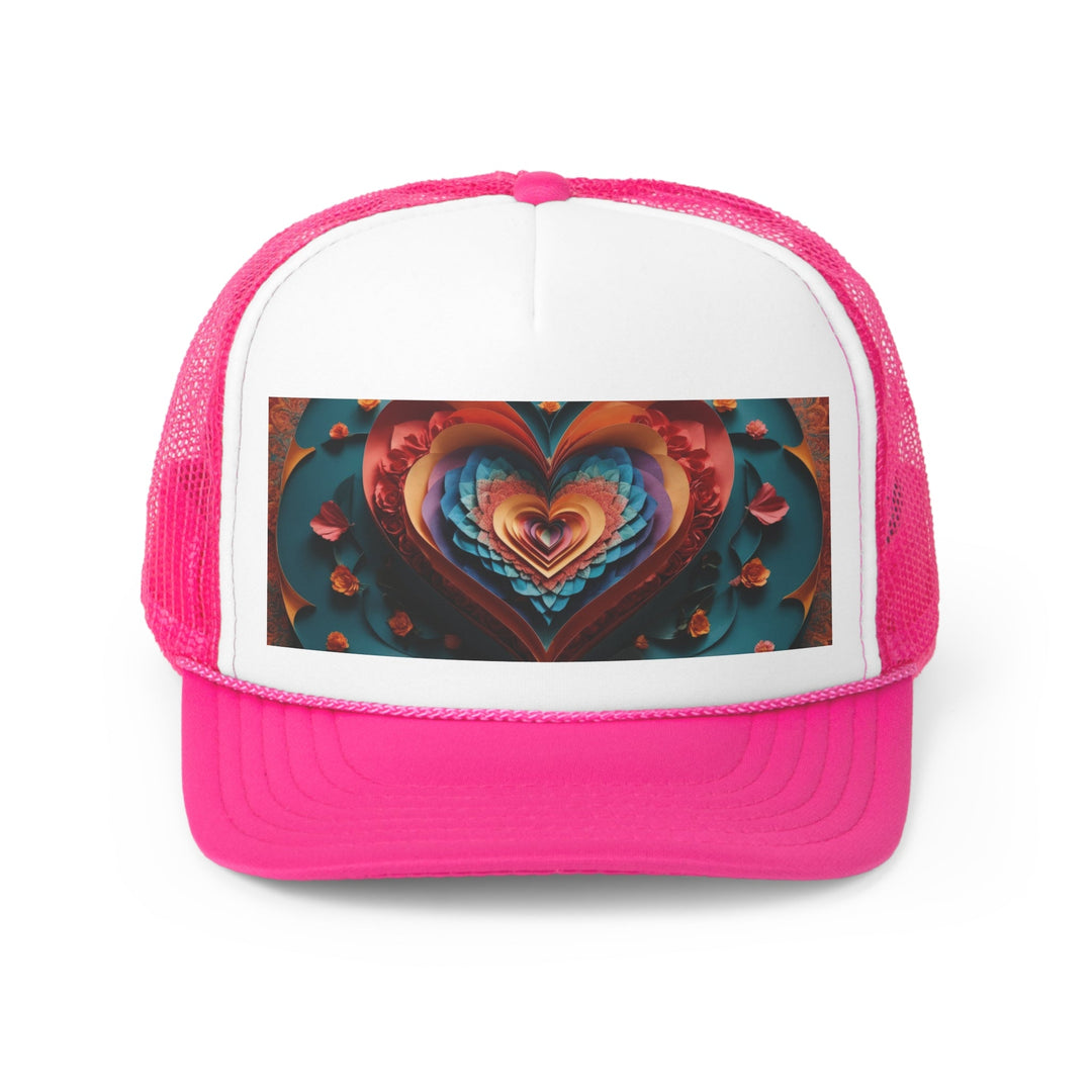 Blooming Heart Layers - Trucker Hat - Hats - g(0D·IO) - Pink - One size -