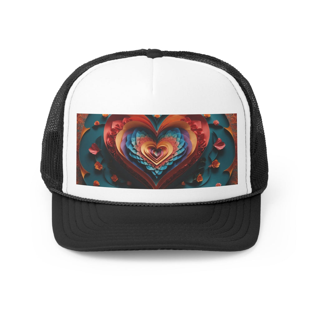 Blooming Heart Layers - Trucker Hat - Hats - g(0D·IO) - Black - One size -