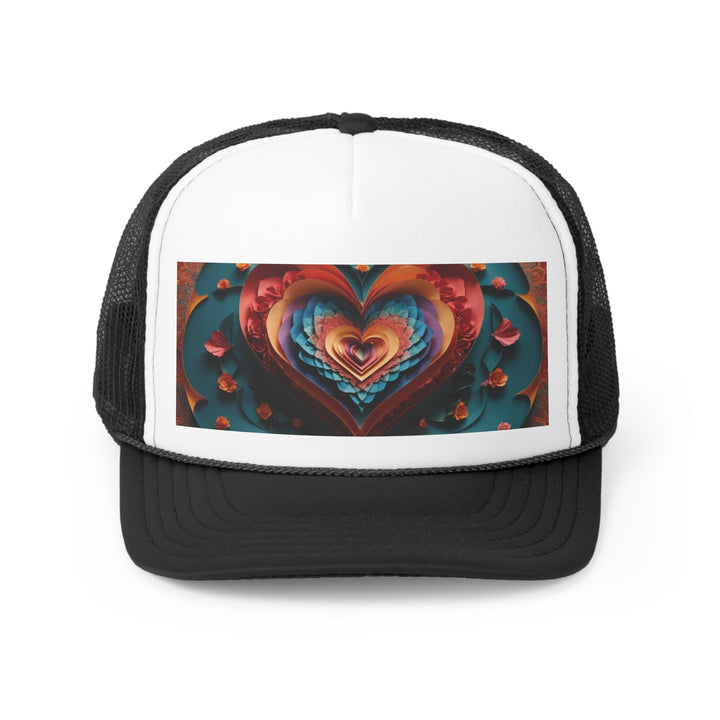 Blooming Heart Layers - Trucker Hat - Hats - g(0D·IO) - Black - One size -